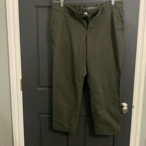 Gap khaki olive green cropped pants size 14
